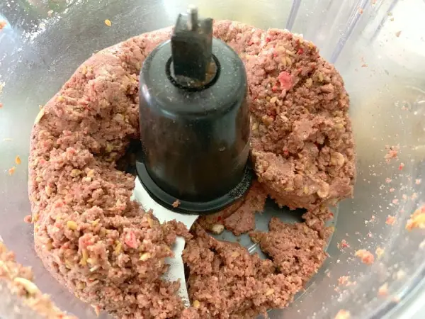 the protein ball batter in a food processor