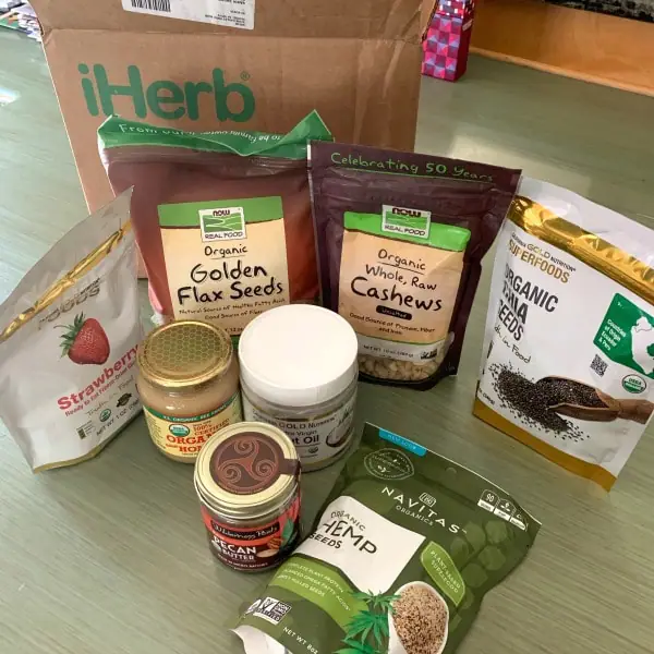 unpacked gluten free products from iHerb