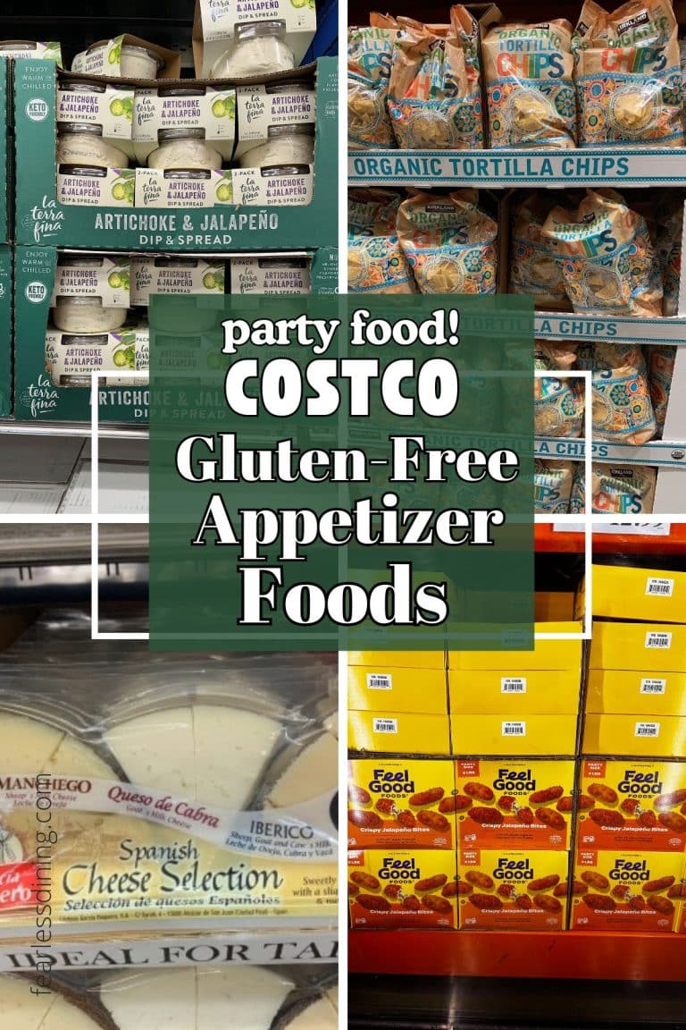 A photo showing gluten free appetizers at Costco.