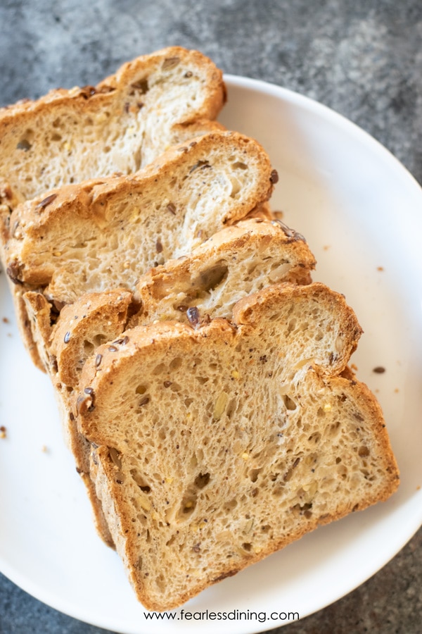 Franz gluten free bread on a plate