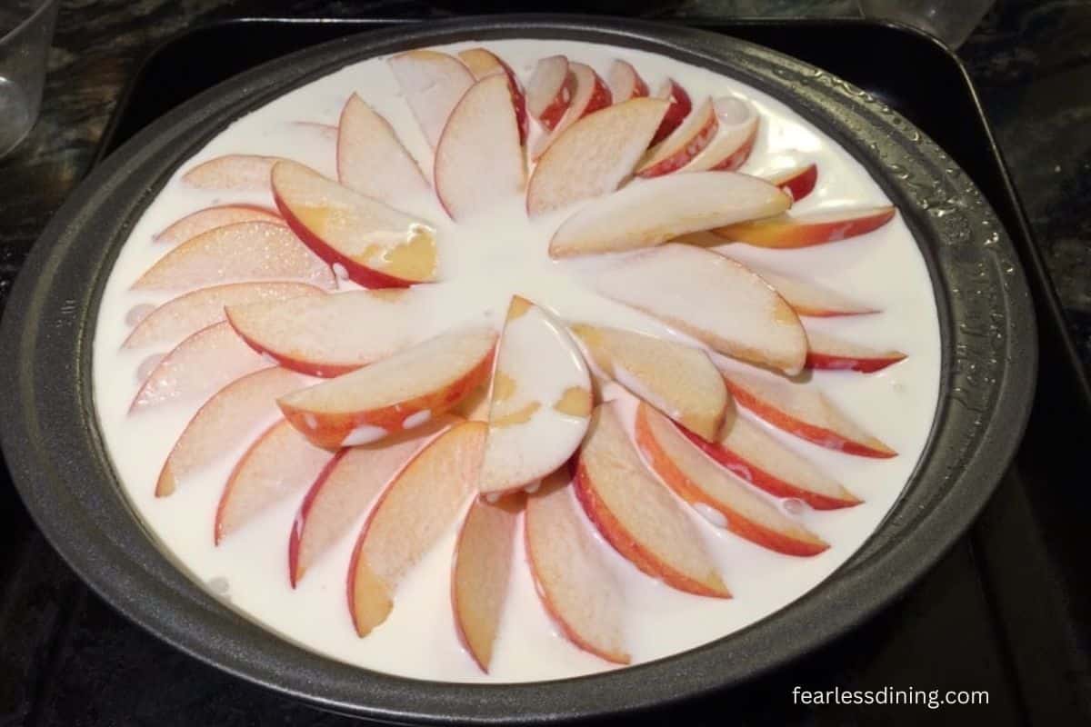 A photo of the apple cake before baking.