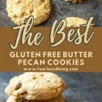 a pinterest collage of pecan cookie photos