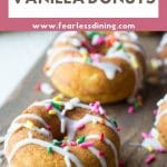 a pinterest collage of vanilla donut photos