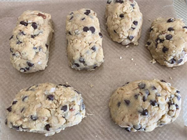 The mandelbrot rolls ready to be refrigerated.