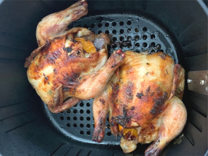 Cooked game hens in the air fryer