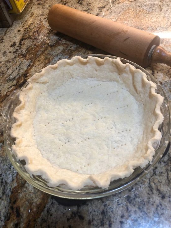 A photo of reader A Wilson's finished pie crust.