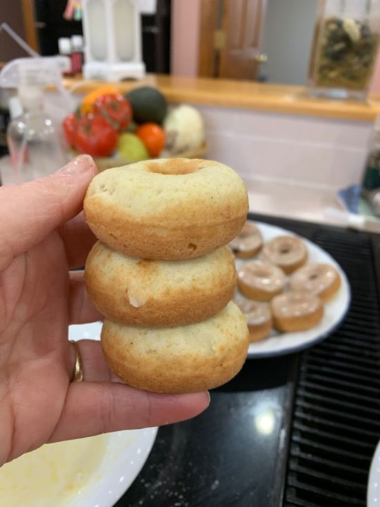 A photo of reader Ann M's finished lemon donuts.