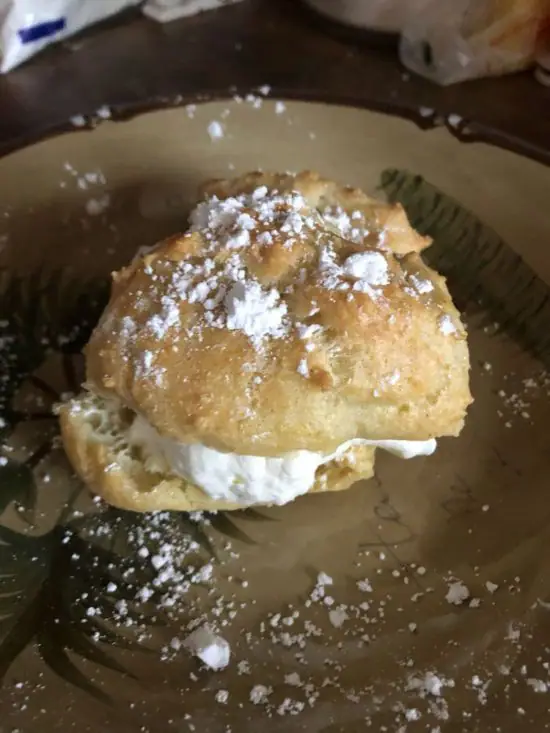 Reader Cindy P's photo of a cream puff she made on a plate