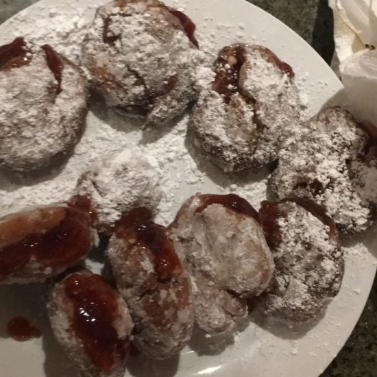 Reader Tara M's photo of her finished jelly donuts on a plate