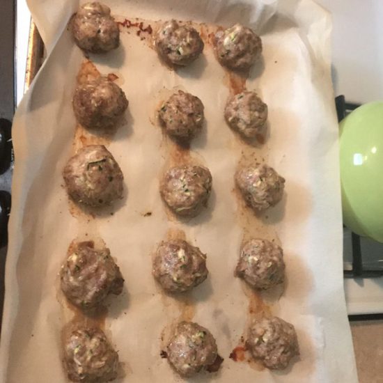 Reader Tony D's photo of his cooked meatballs on a baking sheet