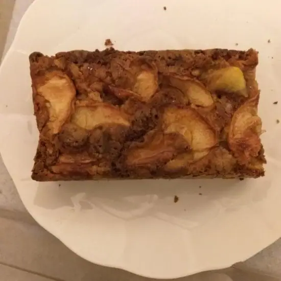 a picture of this German apple cake made loaf style by a reader named Vijaya M.