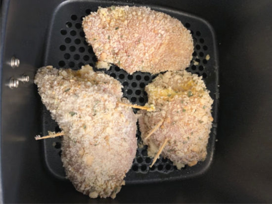Stuffed chicken breasts in the air fryer.