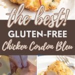 a pinterest collage of chicken cordon bleu images