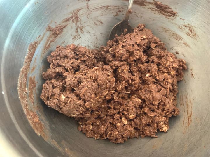 The oat cookie batter ready to scoop into cookies.