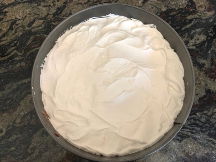 The whipped cream layer in the springform pan