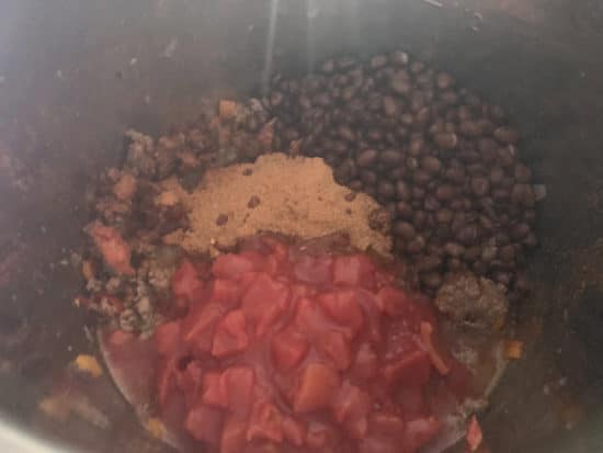 Ingredients in the instant pot.