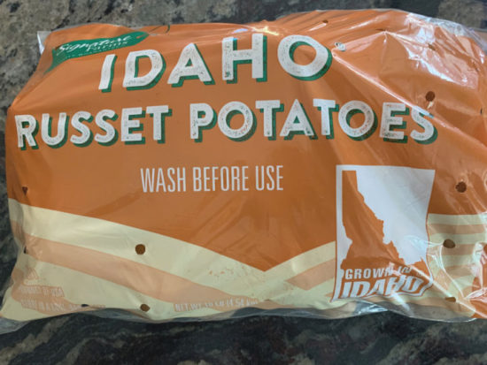 A bag of Idaho potatoes.