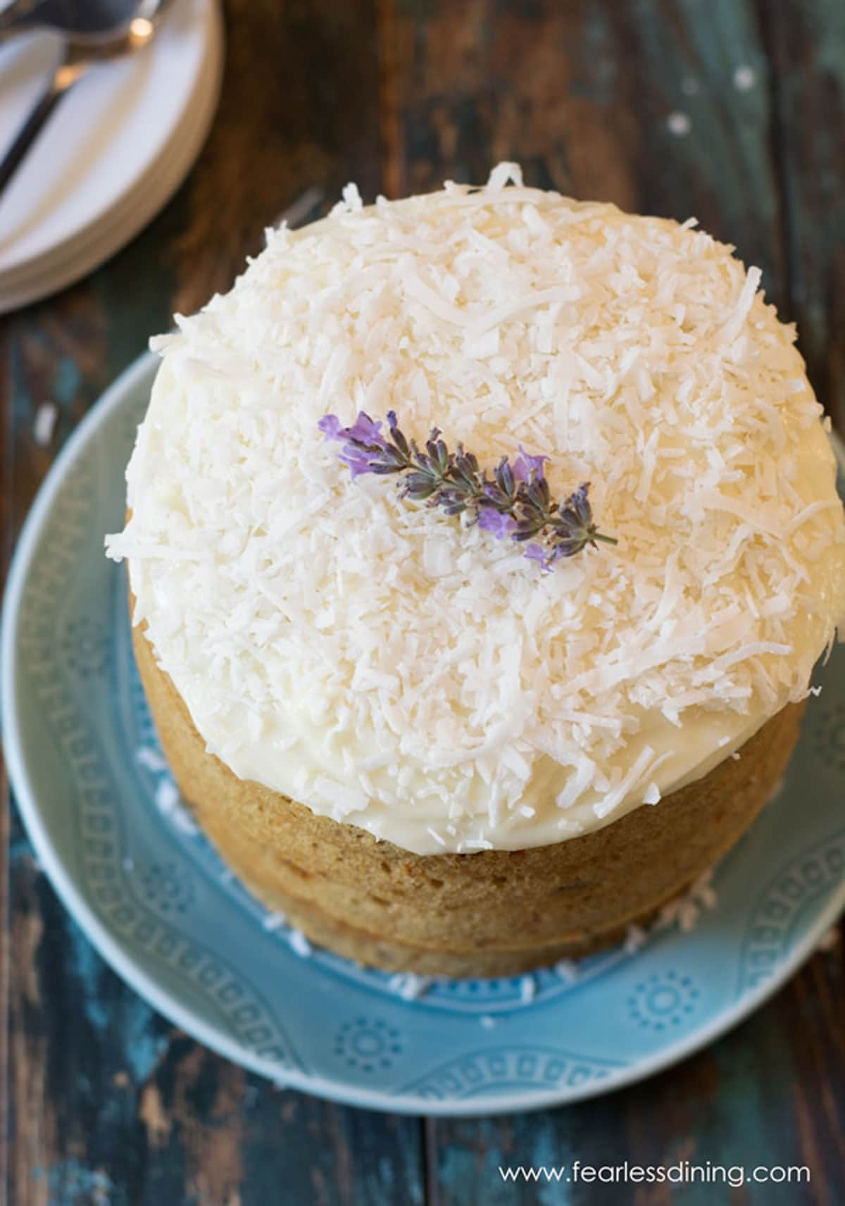 A look at the top down view of this carrot cake.