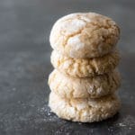 A stack of four eggnog cookies.