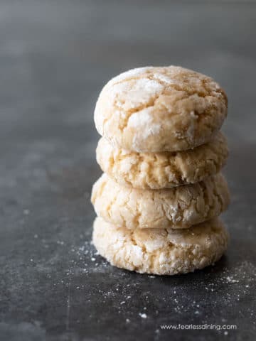 a stack of four eggnog cookies