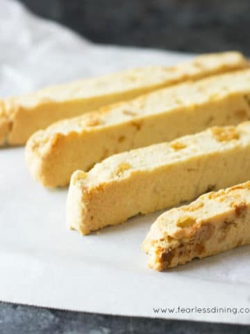 ginger biscotti on a baking sheet