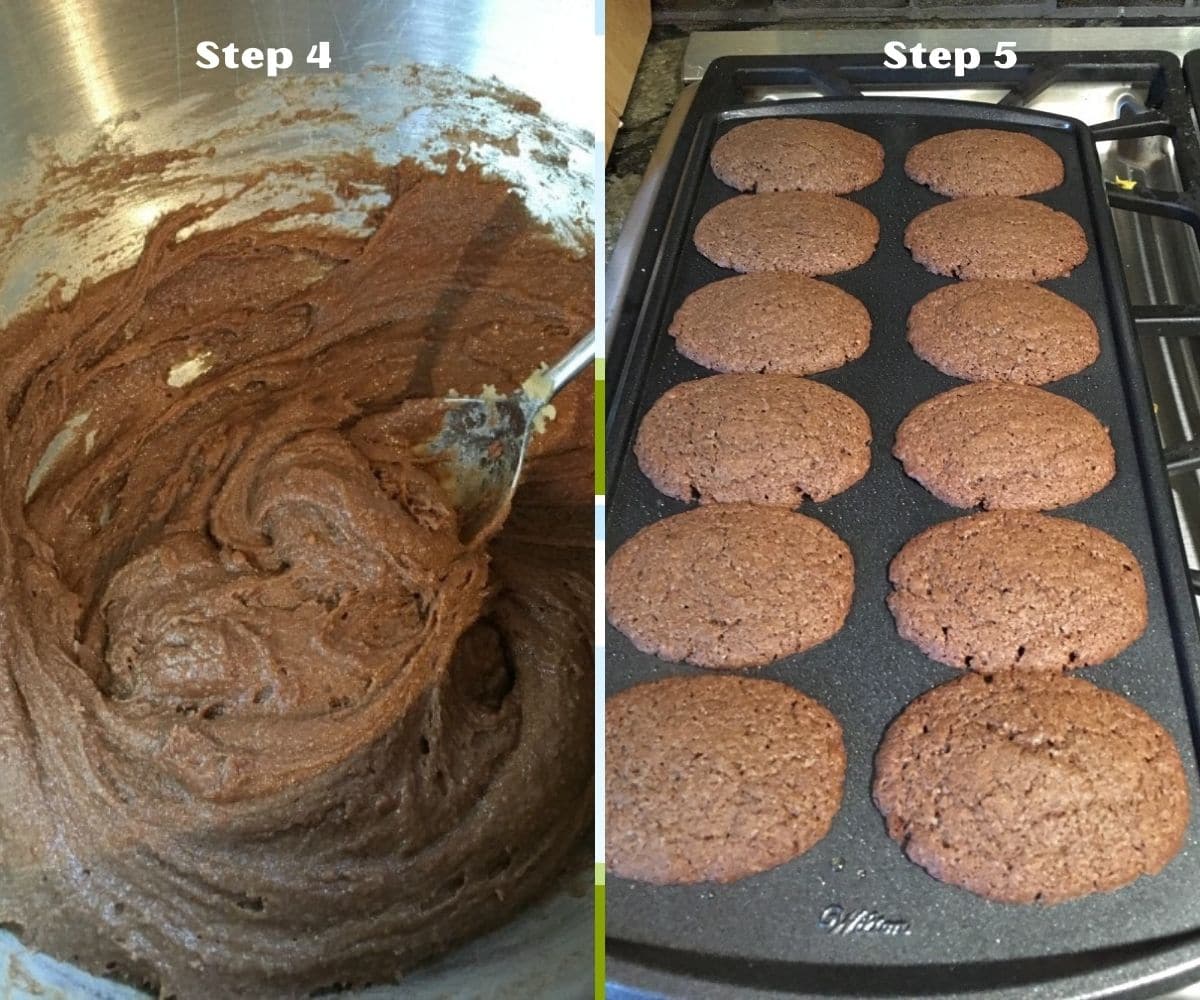 Chocolate madeleines steps 4 and 5 photos.