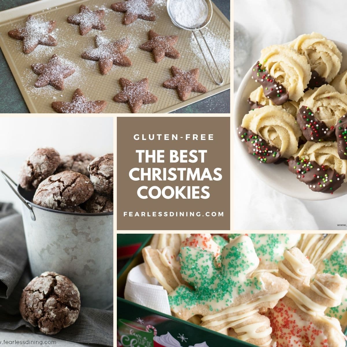 a collage of Christmas cookie photos