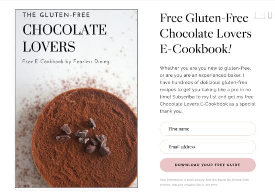The cover image of my Gluten Free Chocolate Lover's Cookbook.