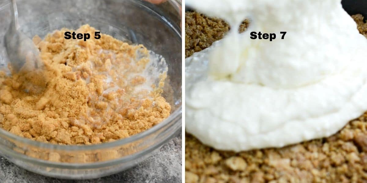 steps 5 and 7 making cheesecake bars