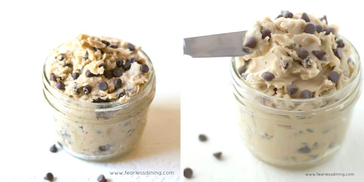 Older photos of jars filled with cookie dough.