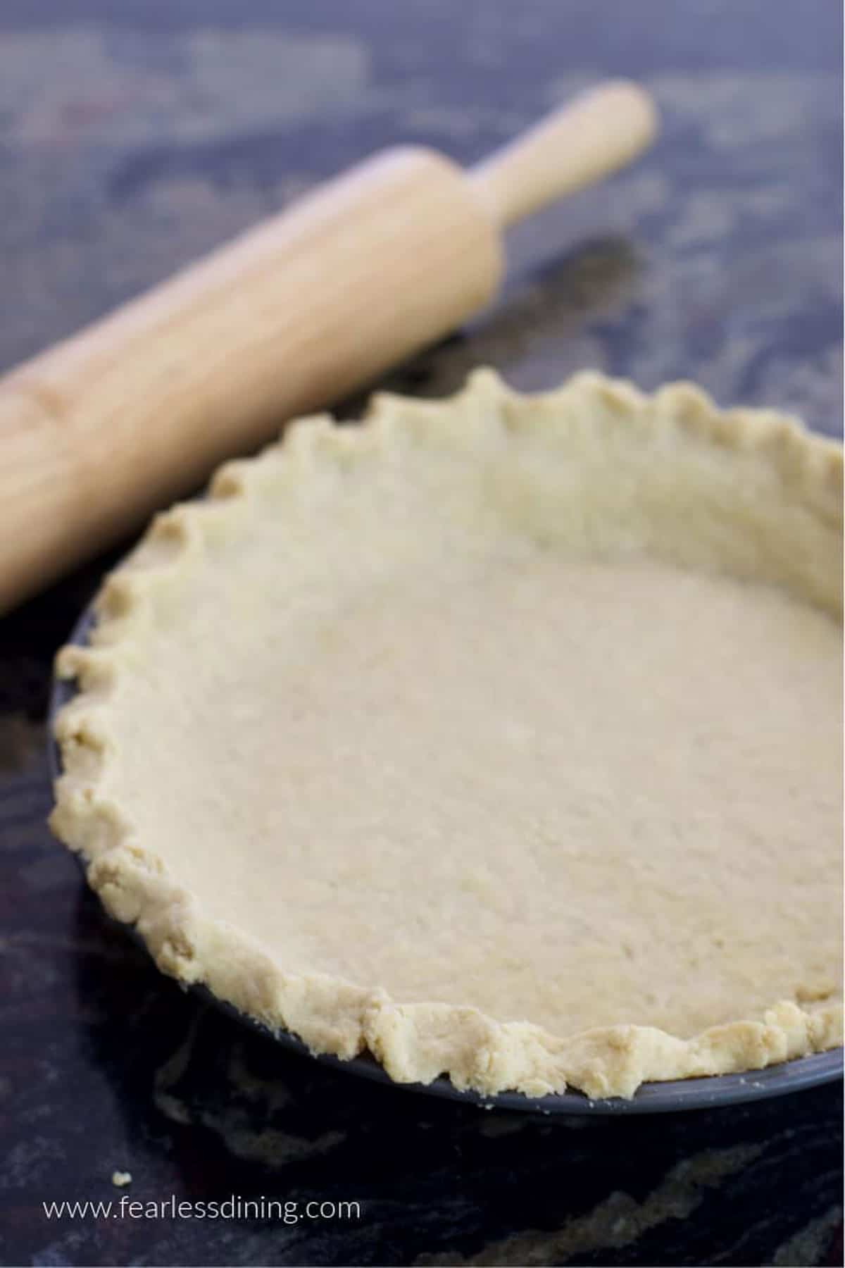 a pie crust baked on the counter