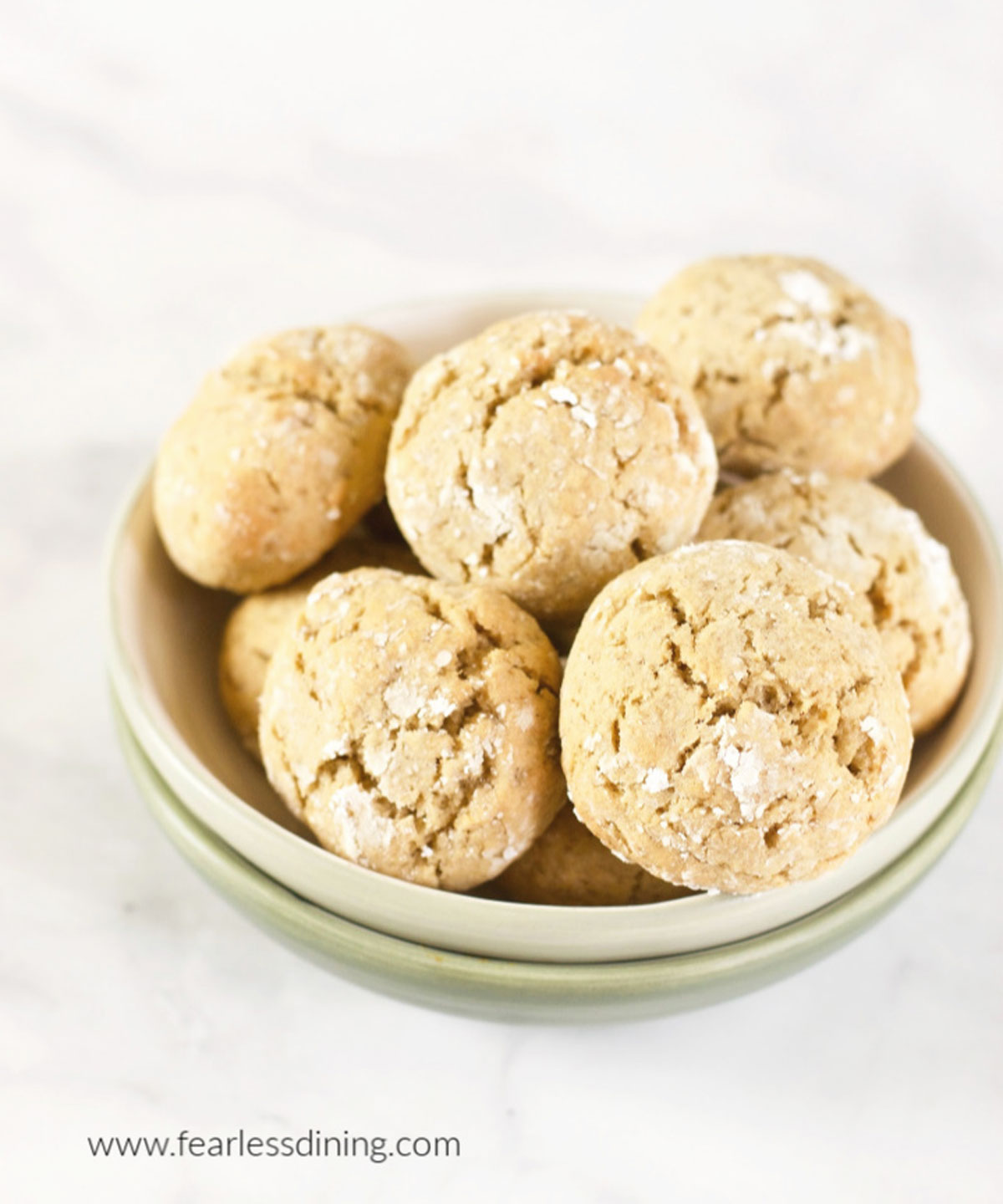 A bowl of honey cookies.