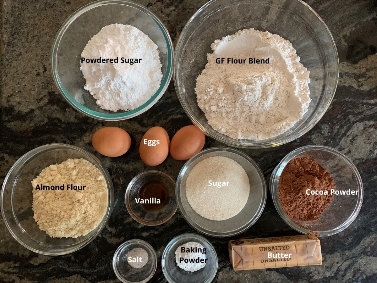 Ingredients to make these crinkle cookies.