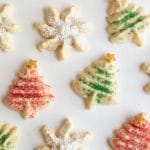 Christmas spritz cookies on a tray