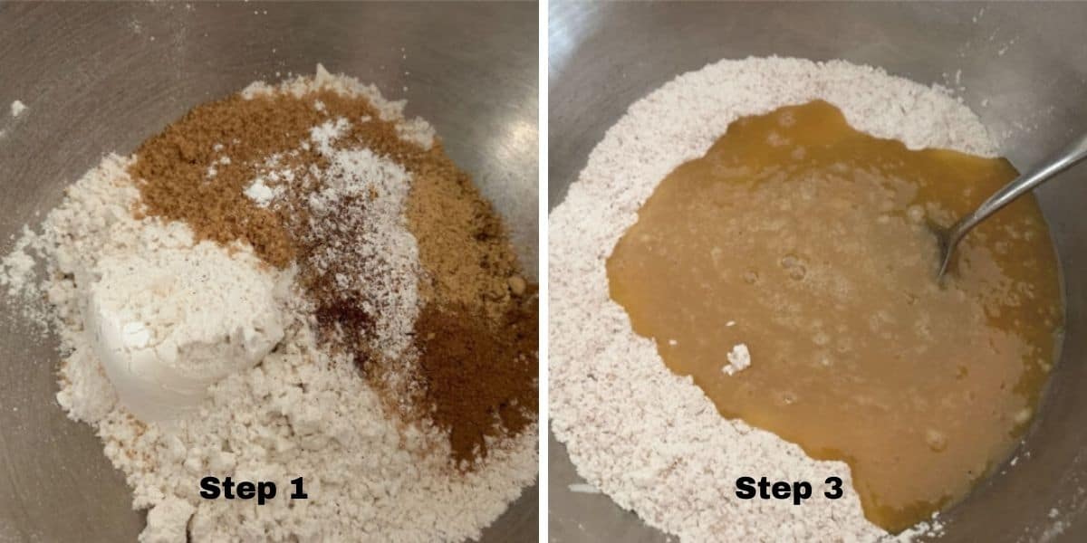 Photos of honey cookies steps 1 and 3.
