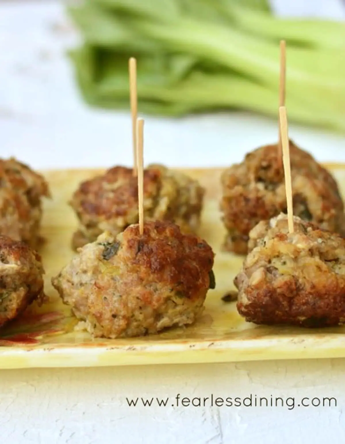 a close up of the meatballs 