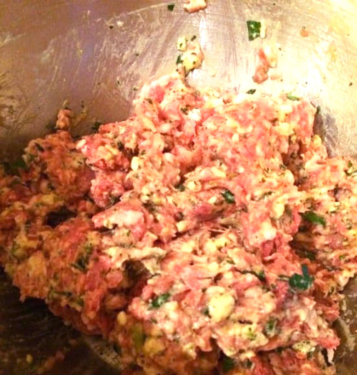 mixed meat mixture in a bowl
