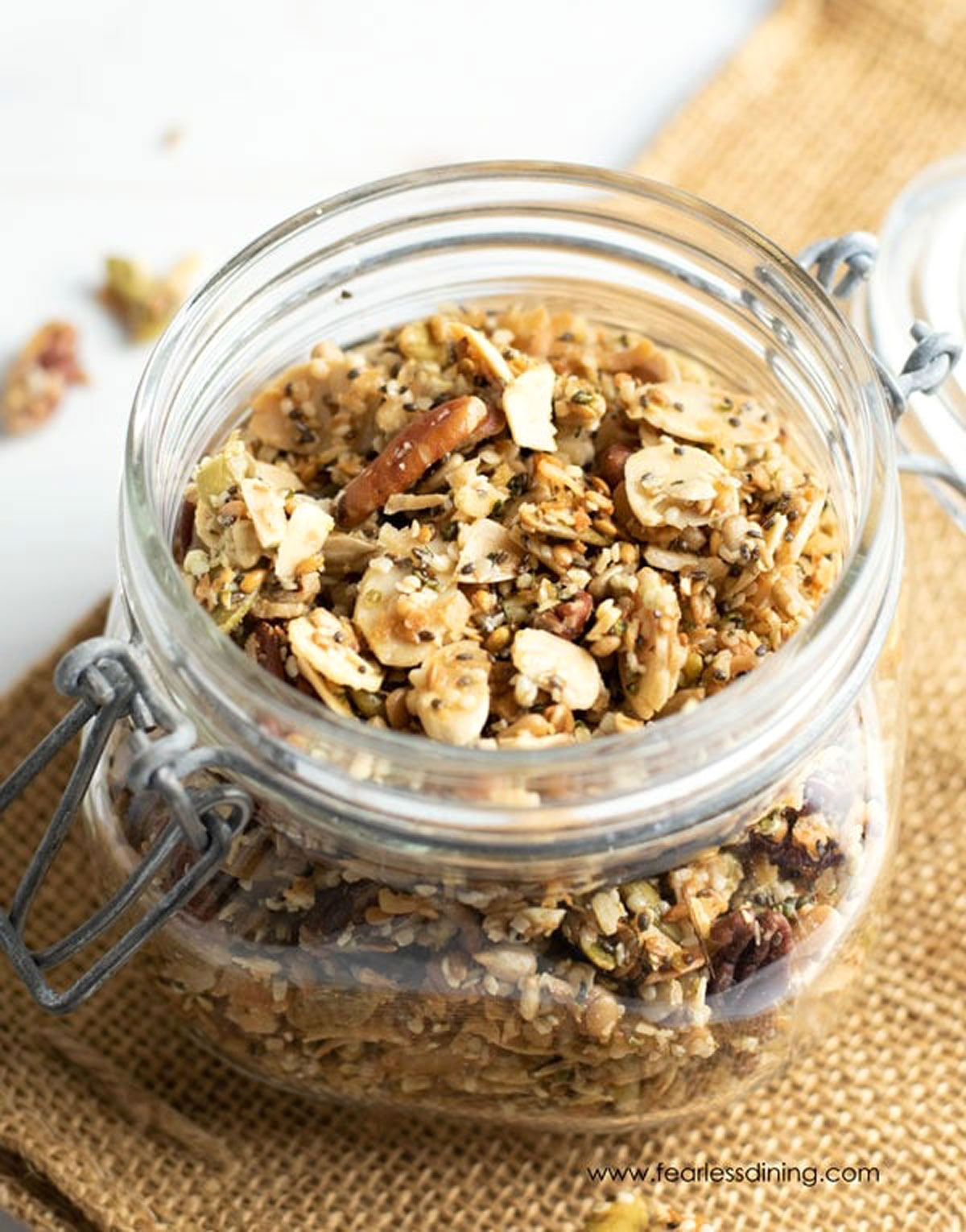 a jar full of granola