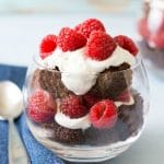 a chocolate trifle in a fancy glass