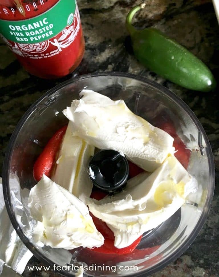 Roasted Red Pepper Cream Cheese Spread {DairyFree Option} Fearless
