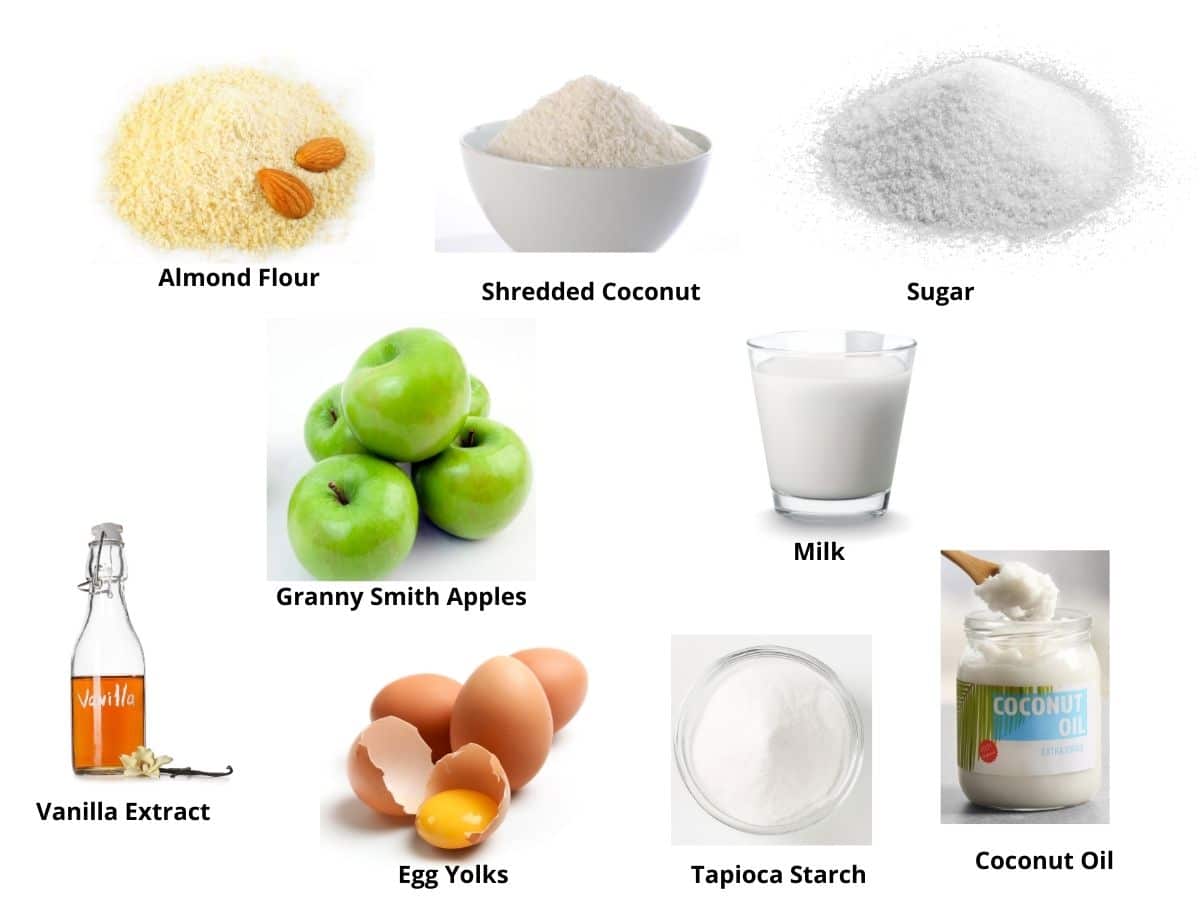 Photos of the apple tart ingredients.