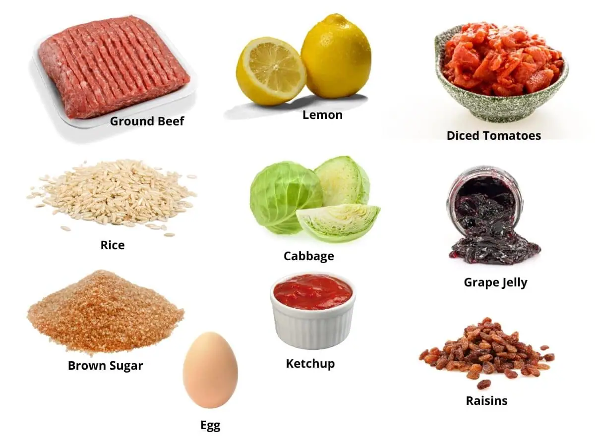 cabbage and meatballs ingredients