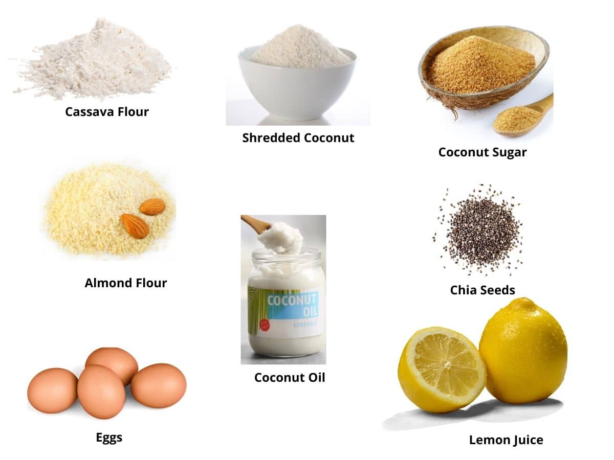 Photos of the lemon bars ingredients.