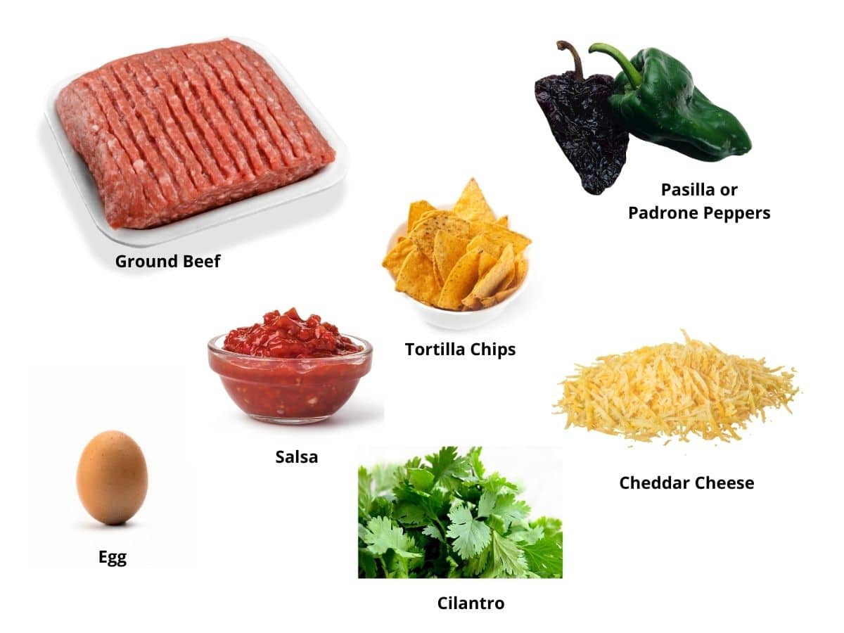 Photos of the taco meatloaf burgers ingredients.