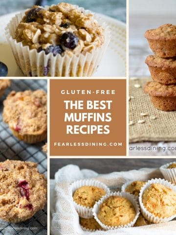 a collage of different gluten free muffins pictures