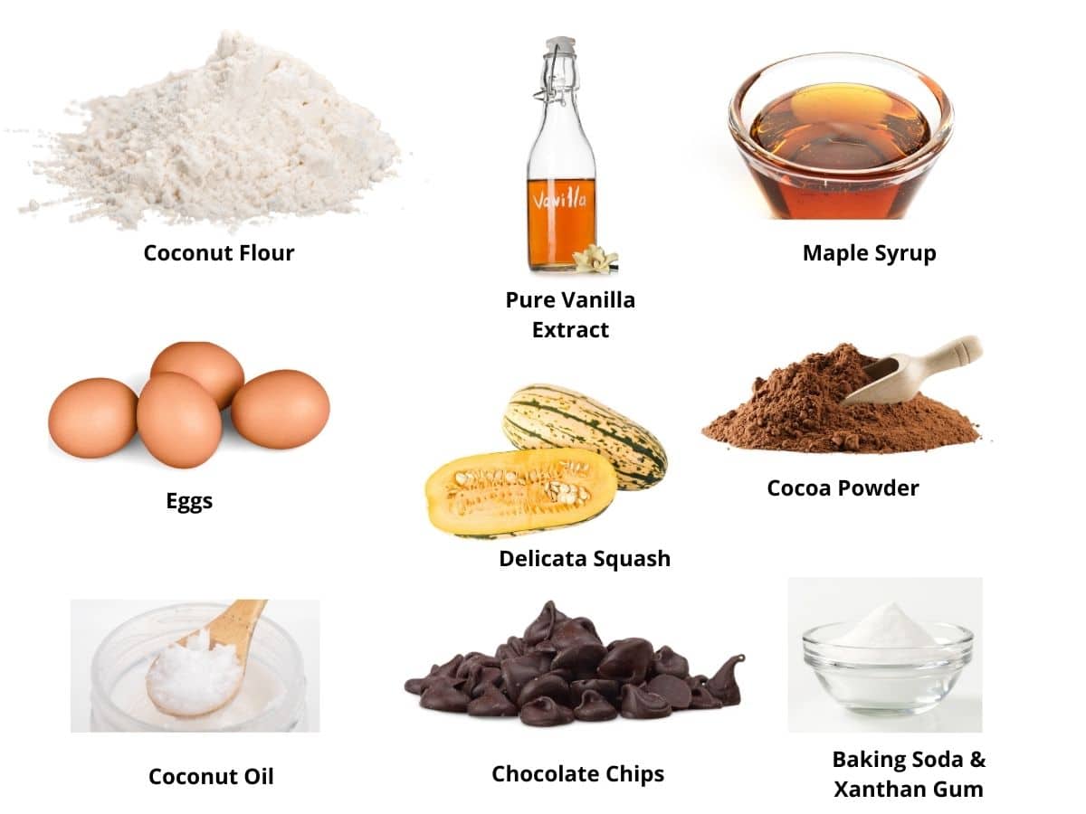 Photos of the healthy brownies ingredients.