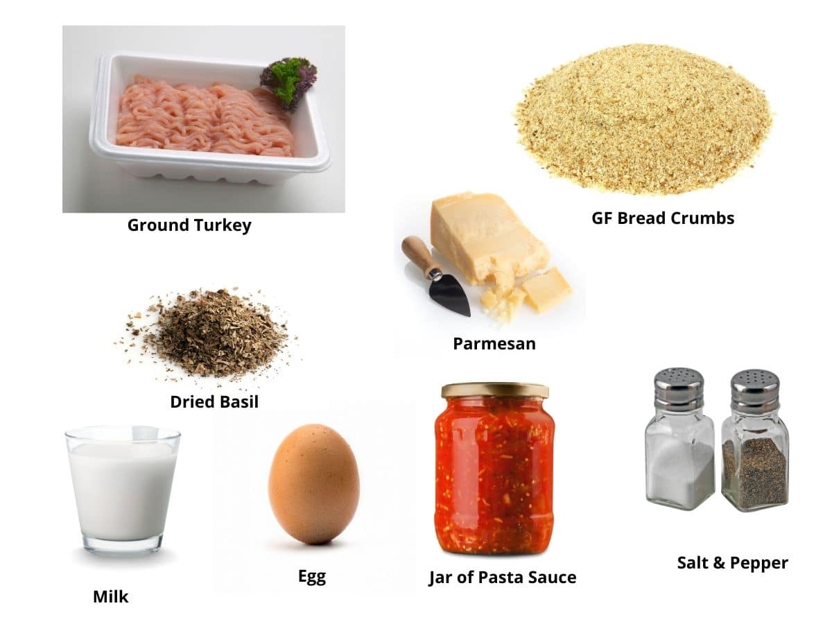 Turkey meatballs ingredients.