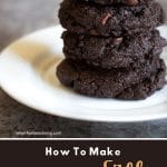 a pinterest collage of a stack of chocolate espresso cookies
