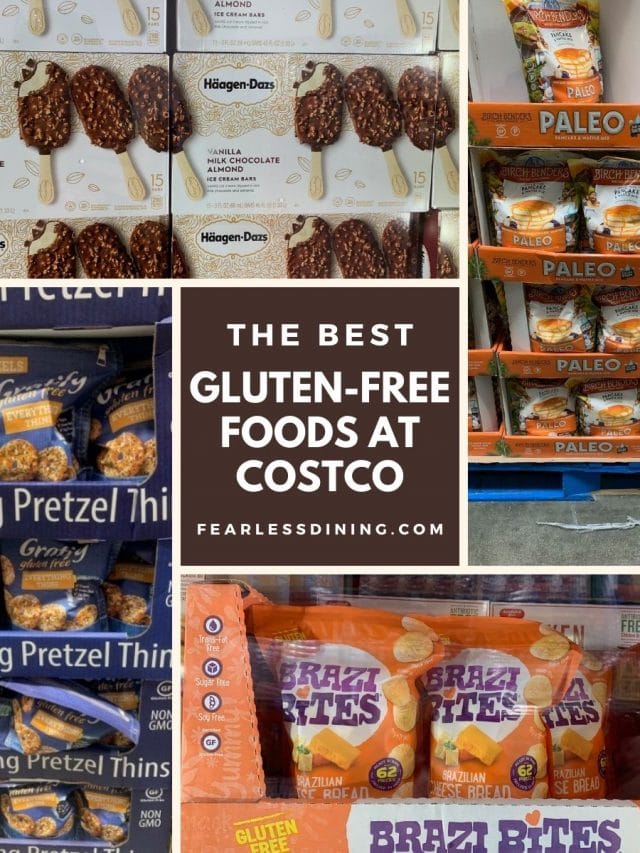 a hero image of gluten free foods I found at Costco