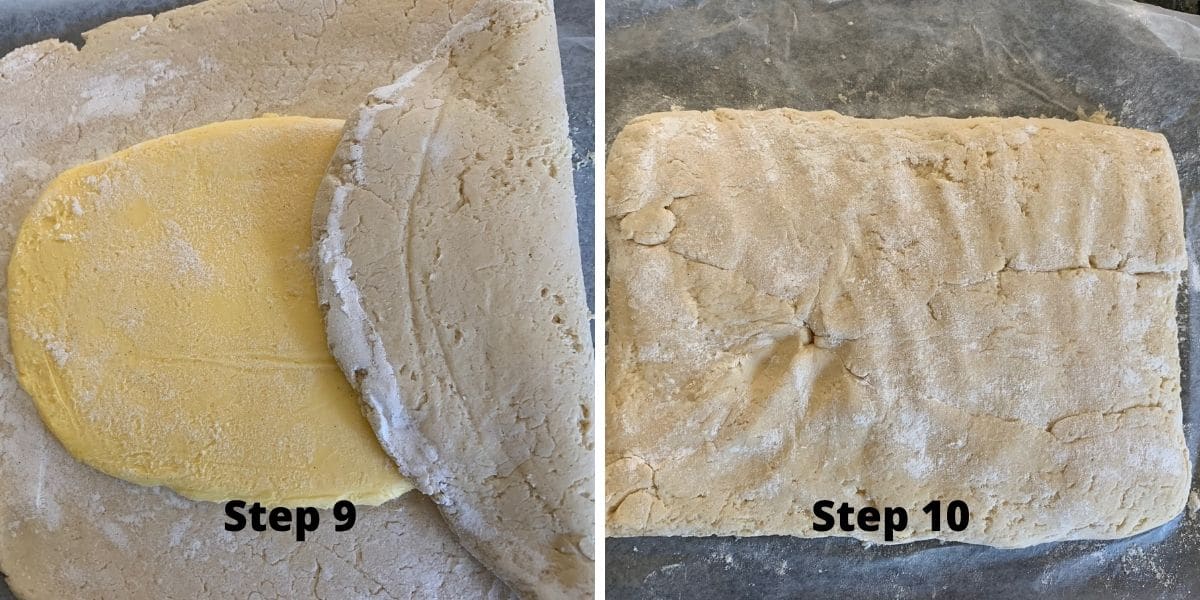 The crescent rolls steps 9 and 10.